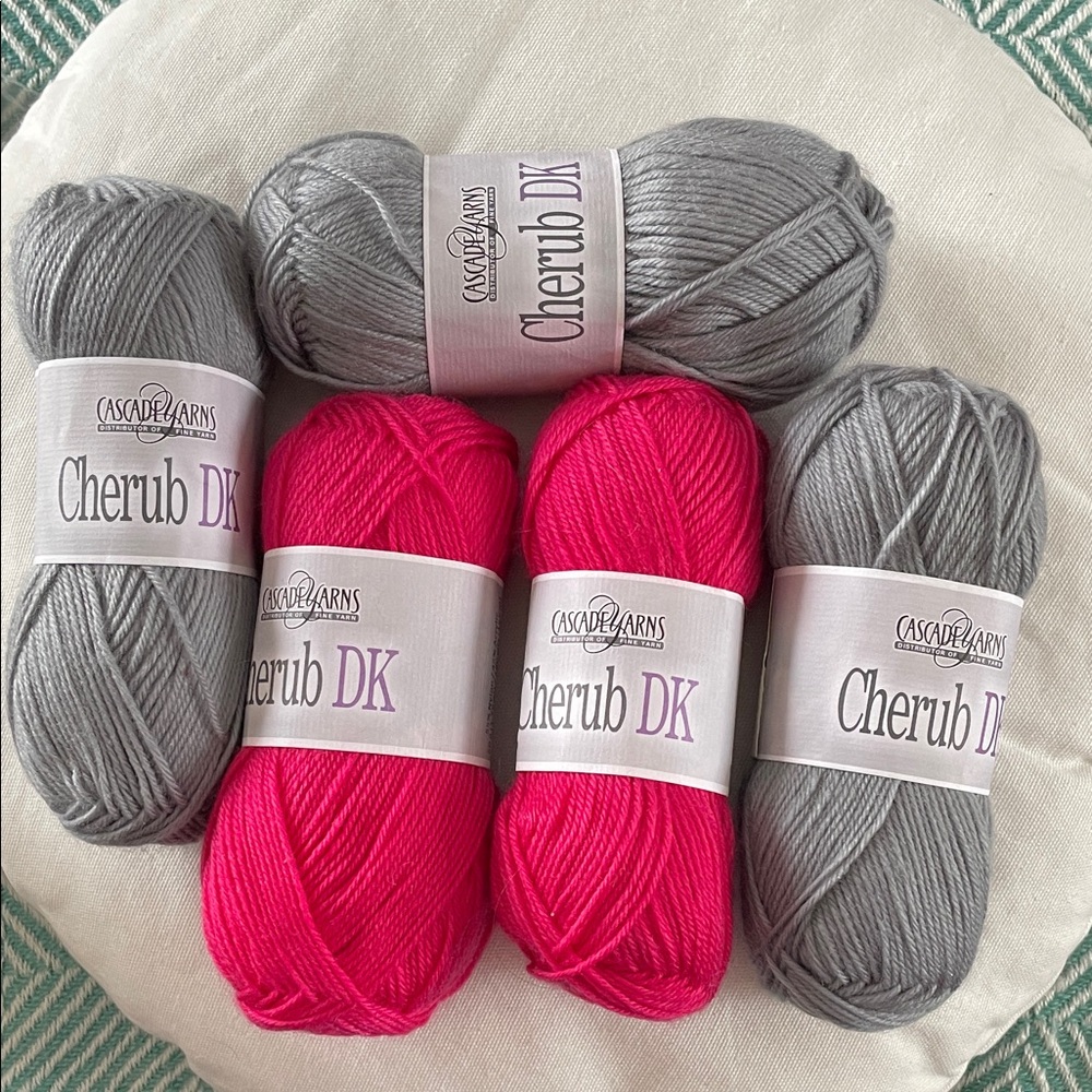 Cascade Yarns Cherub DK Yarn - Pink and Gray